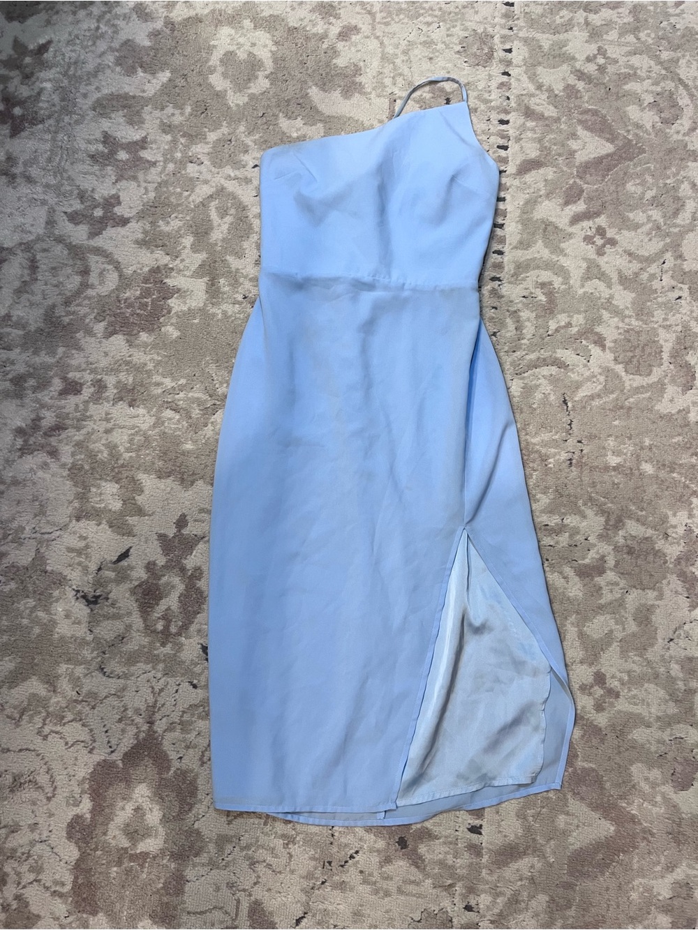 Lovers + Friends Powder Blue One-Shoulder Midi Dress
